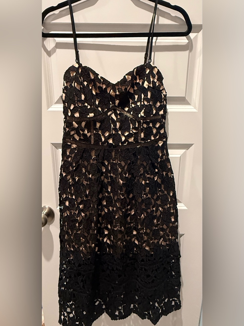 Gianni Bini Black Lace Overlay Spaghetti Strap or Strapless Dress